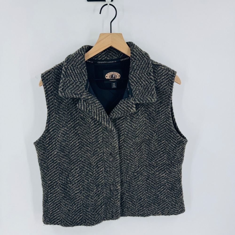 Vintage‎ Herringbone Vest Size M Heritage Equestrian Academia